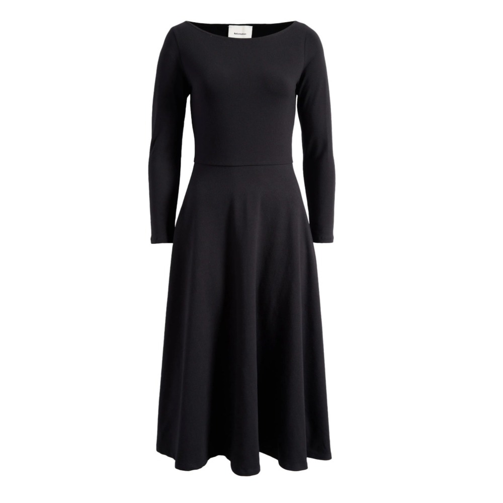 Reformation Black Long Sleeve Midi Dress